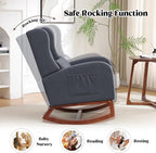 HCHAIRH Nursery Rocking Chair, Wingback Rocking Chair Nursery - Image 4