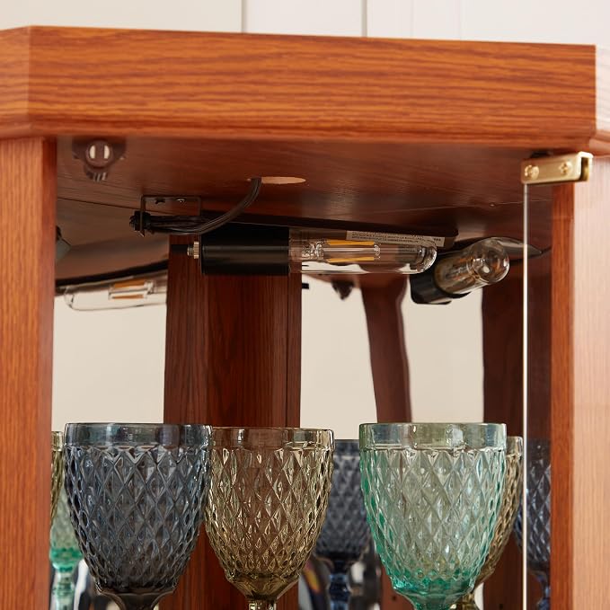 Corner Curio Cabinet, 150lbs Heavy Duty Glass Display Cabinet - Image 5