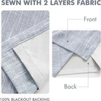 MIULEE Chambray Blue Pinch Pleated 100% Blackout Curtains 40x96 Inches | Room - Image 5