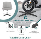 OLIXIS Criss Cross Legged Chairs Armless No Wheels Wide Seat Height Adjustable - Image 6