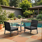 Homall Patio Furniture Set 3 Piece Resin Outdoor Bistro Set Rocking Patio Chairs - Image 6