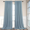 Blue Linen Curtains 84 Inch Length by Pitalk