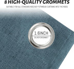 Yakamok Dusty Blue Linen Textured Curtains 84 Inches Long - Image 4