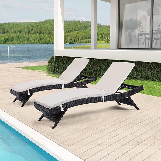 Outdoor Chaise Lounge Chairs Set of 2 by Asifom