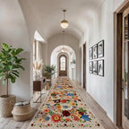 Blush Floral Hallway Runner Rug by WelcometoBabovid
