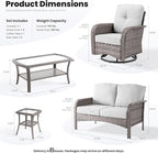 ovios 8-Piece Patio Furniture Set, Outdoor Wicker Sofa - Image 9