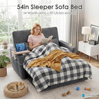 54'' Sleeper Sofa Bed, Convertible Pull Out Couch Futon - Image 3