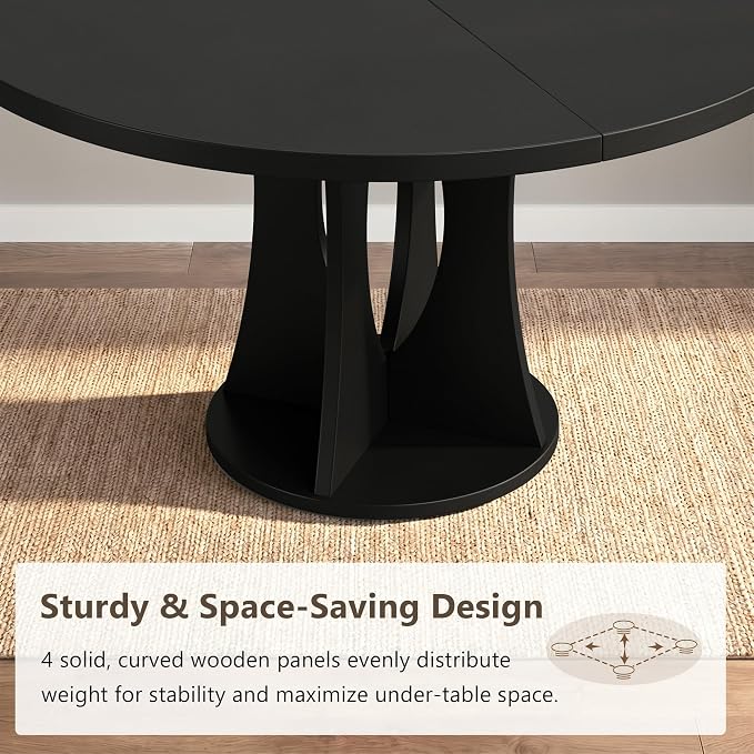 Einhomn 43-59" Extendable Round Dining Table, Kitchen Table - Image 8
