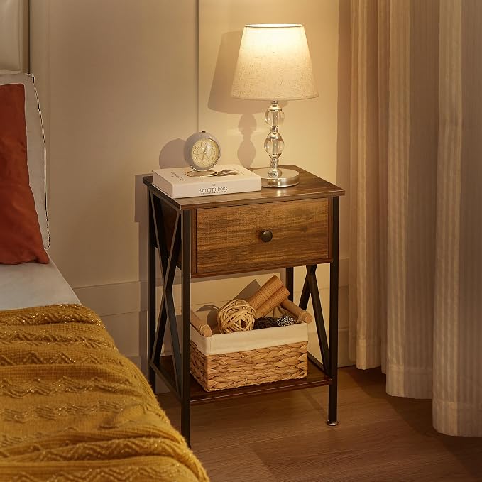 VECELO Nightstands Set of 2, Modern Bedside End Tables, Night Stands - Image 5