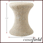Casafield Hourglass Side Table, Water Hyacinth Round End Table, Boho Woven - Image 3