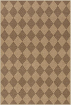 Lahome Checkered Easy Jute Outdoor Patio Rug, 6x9 Living Room Rugs Washable | - Image 8