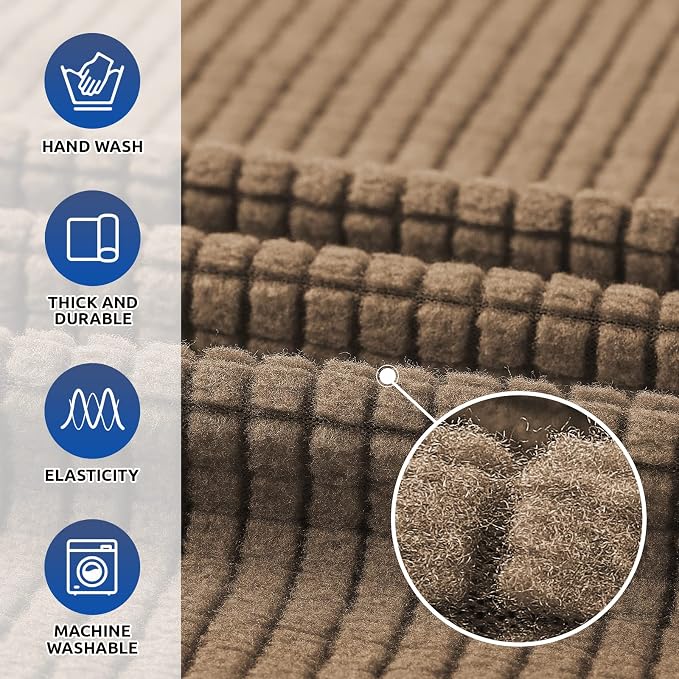 Stretch Chair Sofa Slipcover, Single Couch Cover, Camel | 1-Piece Washable Sofa - Image 3