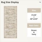 Soalmost Washable 4x10 Hallway Runner Rug Non-Slip Kitchen Entry Rugs Brown | - Image 5