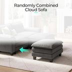 LINSY HOME 90" Modular Cloud Love Seat Sofa, Corduroy Soft Sectional Couch - Image 6