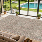 Vintage Moss Living Room Rug, 9x12 Washable Area Rugs - Image 3