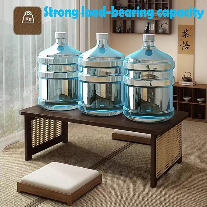 Japanese Floor Table Bamboo Folding Coffee Table Portable Solid Wood Japanese - Image 7
