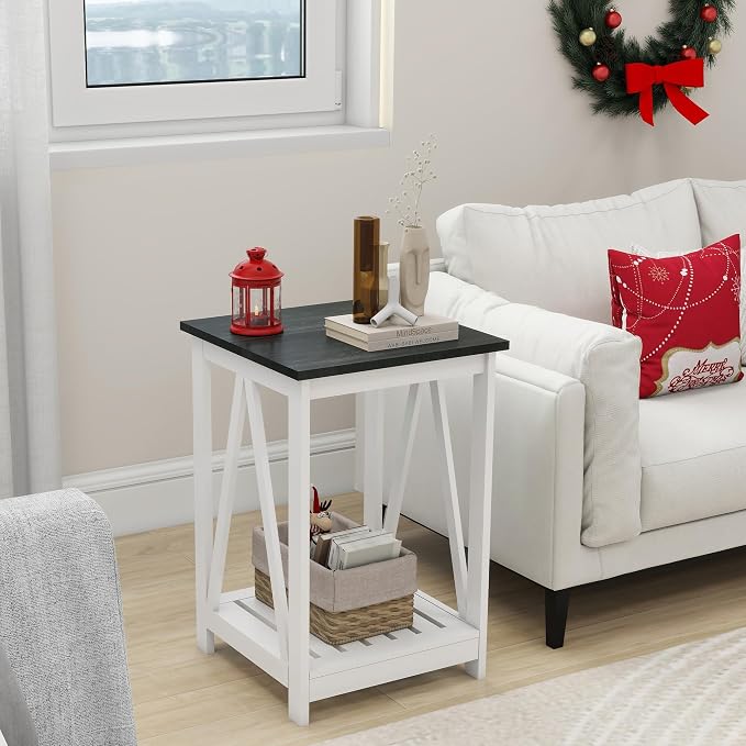 Farmhouse Square End Table, Accent Side Table by UYIHOME