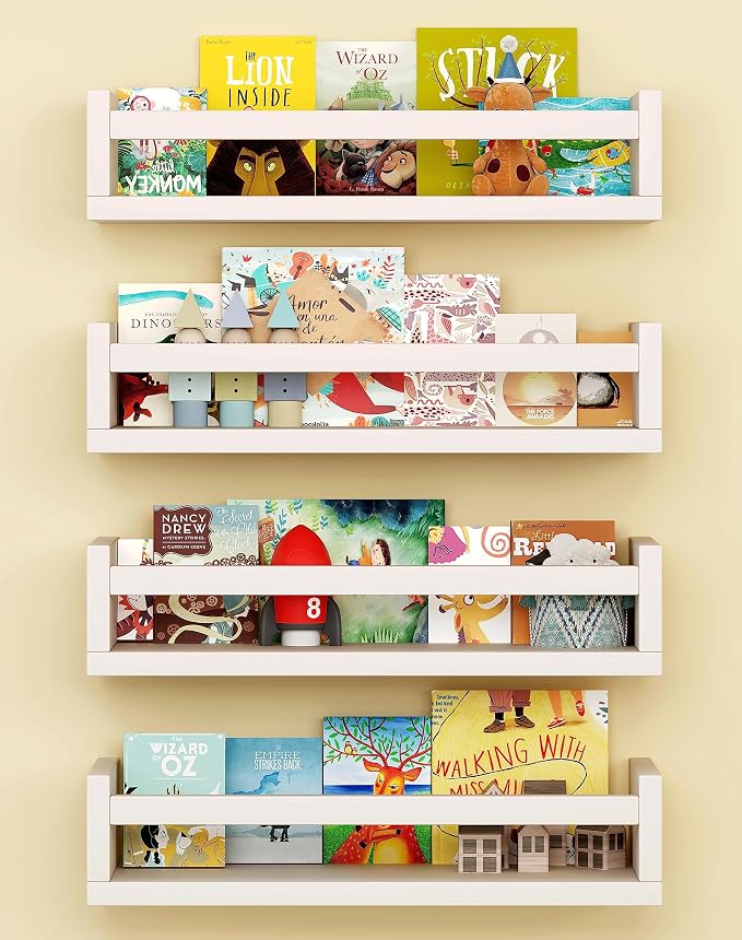 Onlysky Set of 4 Wall-Mounted Kid's Bookshelf by Onlysky