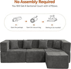 MONVANE 103'' Modular Sectional Sofa, Comfy Chenille Cloud Couch - Image 7