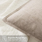 MIULEE Decorative Linen Pillow Covers 20x20 Inch Natural Linen | Boho - Image 2