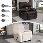 ANARACHON Leather Look Recliner Chair Covers, 4-Pieces Stretch Recliner Cover - Image 6