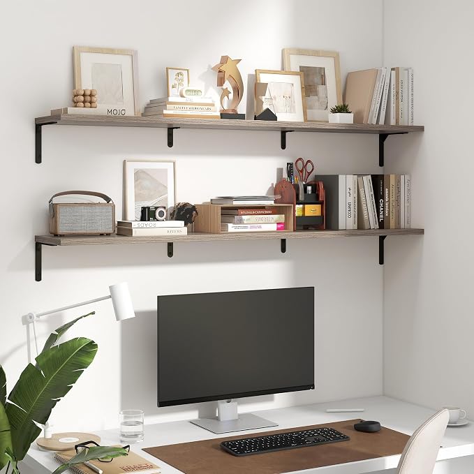 Fun Memories Deep Floating Shelves, 55W x 8D Floating Shelves Set of 2 - Image 6