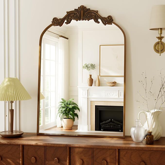 VooBang Vintage Arched Bathroom Mirror, 24x36 Inch Retro Wall Mounted Vanity - Image 6