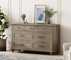 WAMPAT Grey 7 Drawers Dresser for Bedroom, Wide Chest of Drawers Kids Dresser - Image 3
