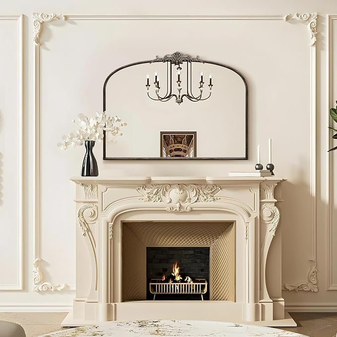 Besdomus Vintage Arched Black Mirror: 40"x29" French Large Arch Antique Wall - Image 6