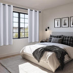 Room Darkening Curtains for Bedroom 2 Panels Greyish White, Energy Saving - Image 2