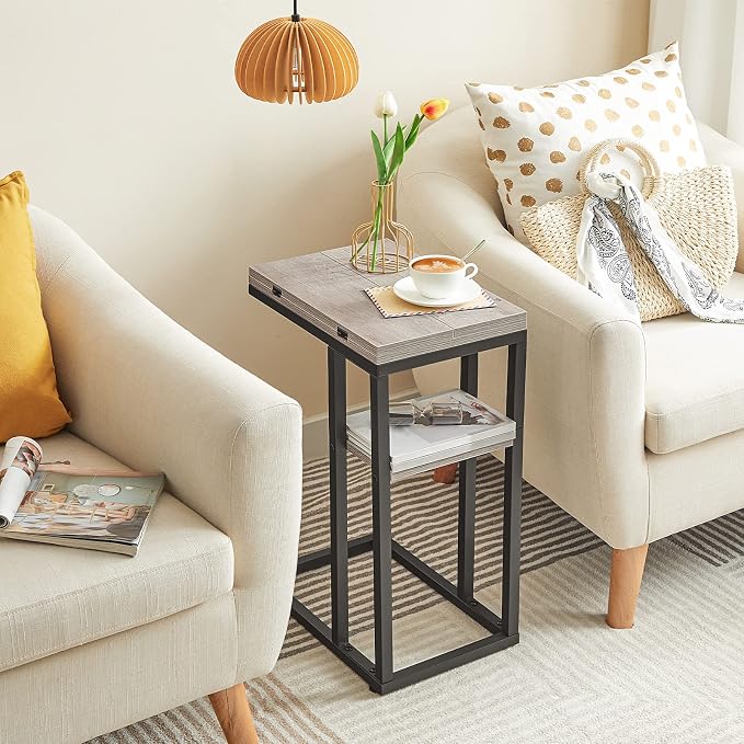 HOOBRO Foldable End Table, C Shaped Side Table - Image 6