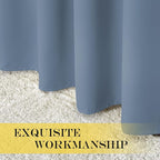NICETOWN Stone Blue Blackout Doorway Curtains 78 inches Long, Grommet Light - Image 6