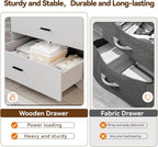 FJTJBSI Dresser with Power Outlets Wooden 6 Drawer Dresser with Large Organizer - Image 6