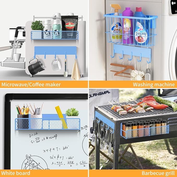 Magnetic Spice Rack for Refrigerator, 7 Pack Metal Magnetic Shelf, Moveable - Image 7