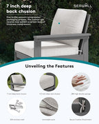 SERWALL HDPE Patio Sofa Set, 4-piece Sectional Outdoor Furniture Set, All - Image 4