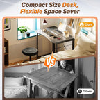 Huuger Folding Desk for Small Spaces, 31.5 Inch Foldable Computer Table - Image 3