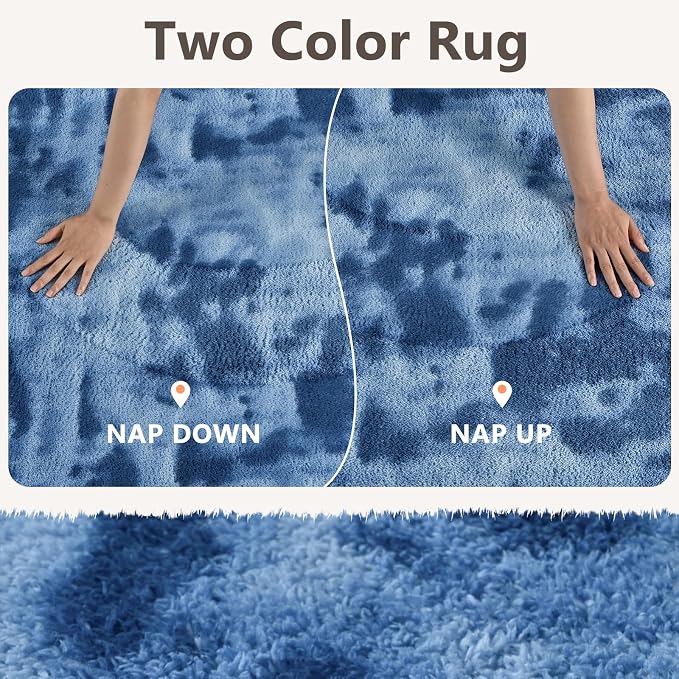 2x6 Tie-dye Dark Teal Runner Rug Washable Non-Slip - Image 9