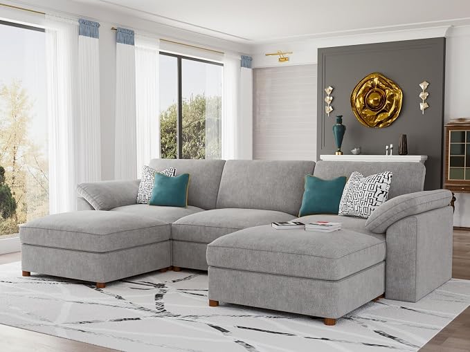 EASE MOOSE Sectional Modular Sofa, Comfty U Shape Sectional FSC Certified by EASEMOOSE