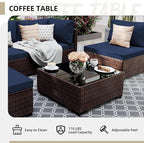 UPHA 5 Pieces Patio Furniture Sets, Wicker Outdoor Sectional Sofa Couch - Image 6