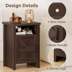 JUMMICO Farmhouse Nightstand, Modern Bedside Table - Image 5