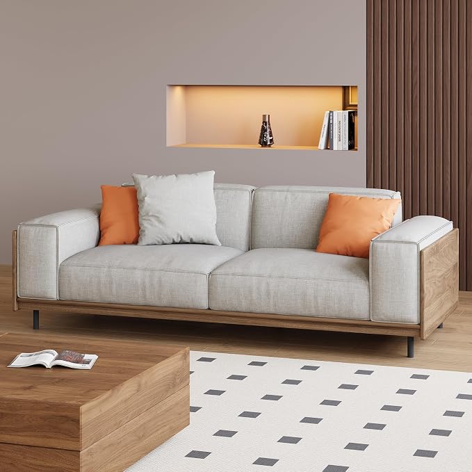 64.56" Mid-Century Modern 2-Seater Fabric Sofa Couch - Image 5