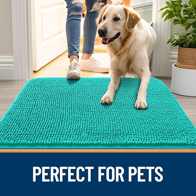 OLANLY Dog Door Mat for Muddy Paws 59x24, Super Absorbent Chenille Mud Mat | - Image 6