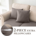 LA MEACK Couch Cushion Covers for Sectional Sofa L Shape Washable Separate Seat - Image 3