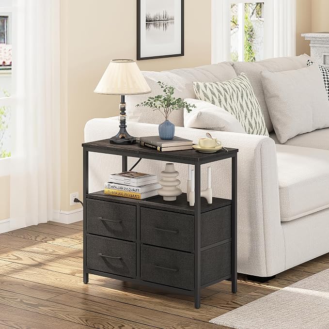 TUTOTAK Large Night Stand with Charging Station, Nightstand with USB and Type-C - Image 5