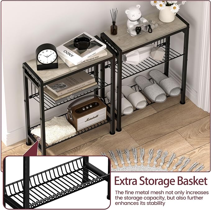 Narrow Side Table for Small Space, 3-Tier End Table - Image 8