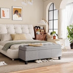 YESHOMY 47 Inches Ottoman with Storage, Storage Bench with Legs, Ottomans - Image 4