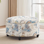 HUIMO 30-Inch Round Storage Ottoman, Modern Button Tufted Coffee Table - Image 6