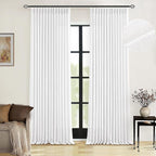 Extra Long Snow White Pinch Pleated 132 Inch Linen Curtains | Memory Training - Image 7