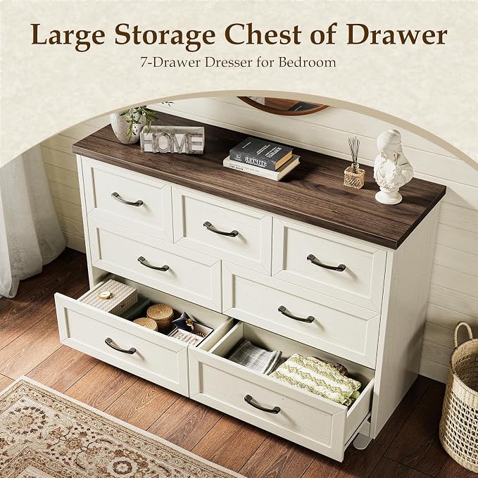 AODK Farmhouse 7 Drawer Dresser - Image 4