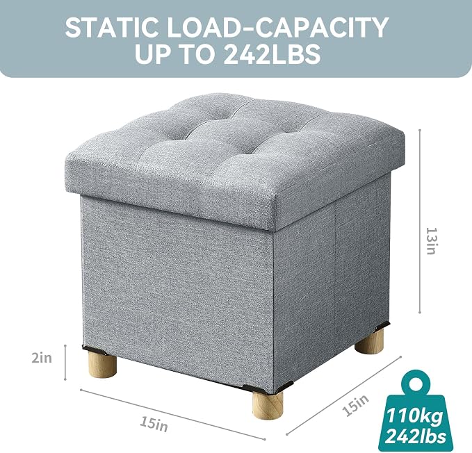 BRIAN & DANY Ottoman with Storage, Small Storage Ottoman - Image 2
